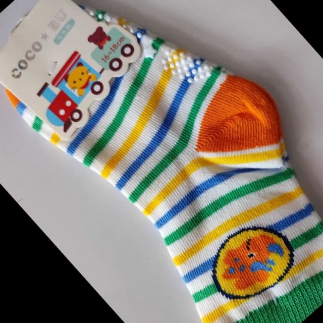 White, Green, Yellow, Blue, Orange Socks