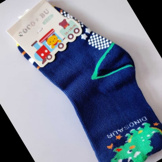 Navy blue, white, green, orange, yellow, red Socks