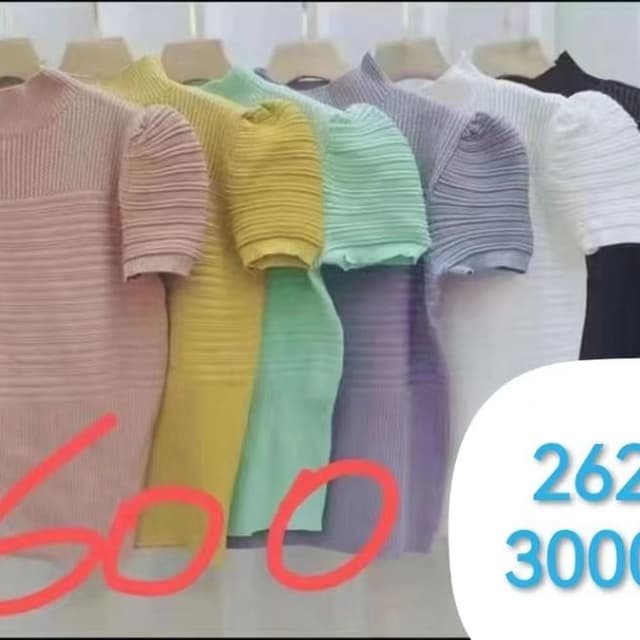 Pink, Yellow, Mint Green, Purple, White, Black Top/Blouse