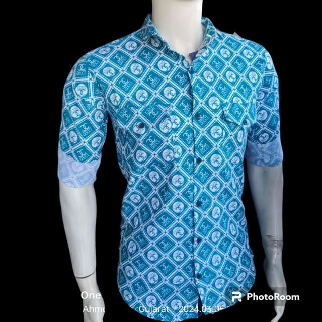Teal and White Shirt
