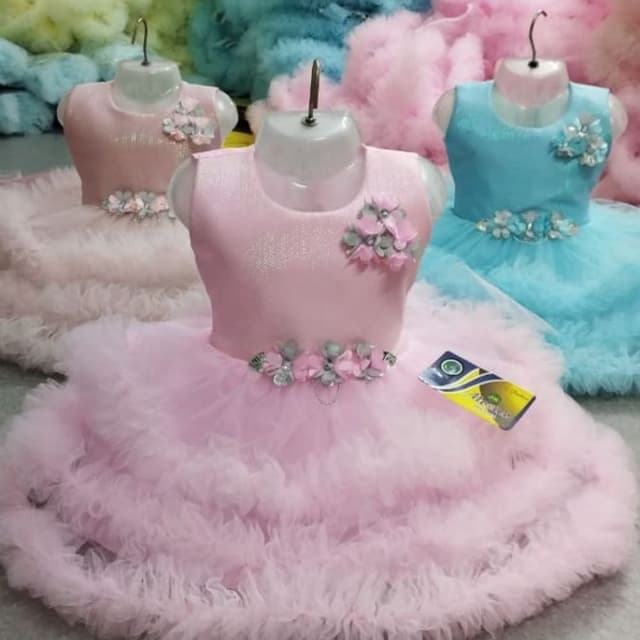 Pink, Light Blue Dress