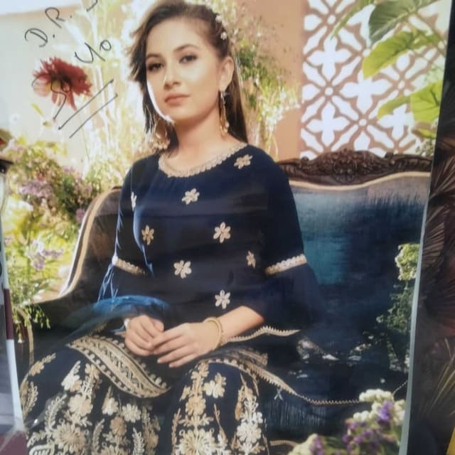 Navy Blue and Gold Salwar Kameez