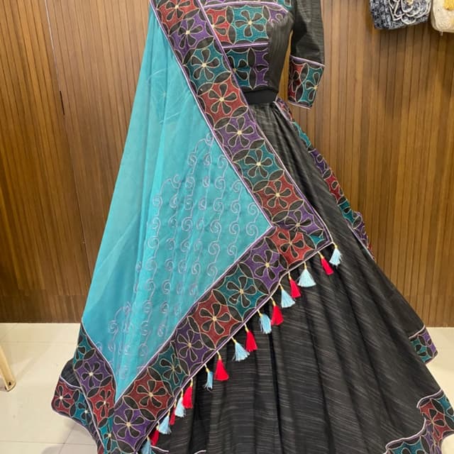 Black, Teal, Purple, Red Lehenga Choli