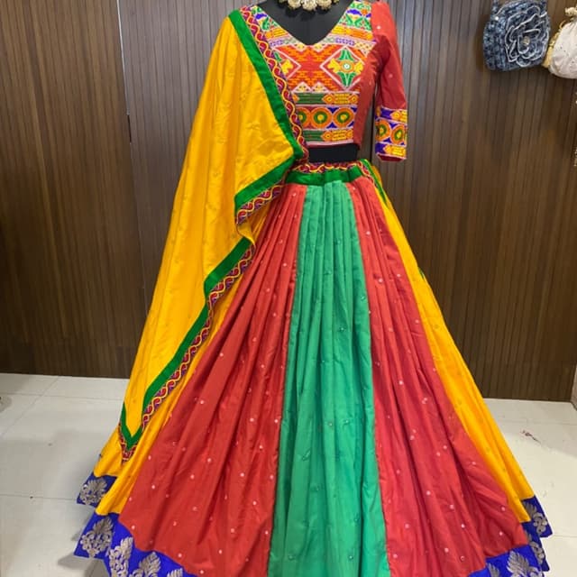 Yellow, Red, Green, Blue Lehenga Choli