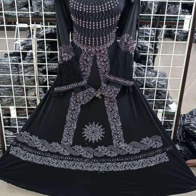 Black with silver embellishments Abaya/Dress