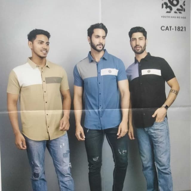 Various color combinations including beige/white, blue/grey, and black/lavender Shirt