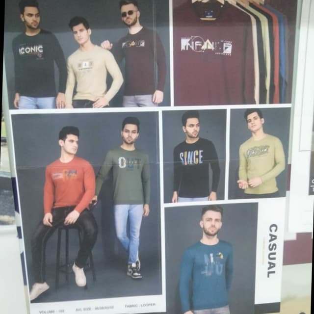 Various, including olive green, dark grey, light beige, maroon, rust, black, teal Long-sleeve T-shirts