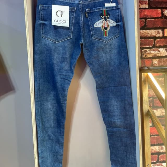Gucci back poket embroidery work jeans