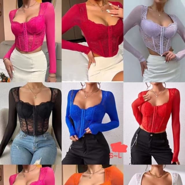 Various - Red, Pink, Black, Blue, Orange, White, Lilac Top/Corset