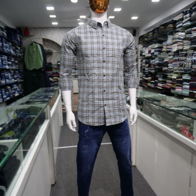 Gray, Brown, Black Shirt