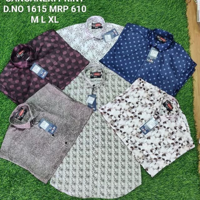 Various patterns with colors like burgundy, navy blue, gray, and white Shirt