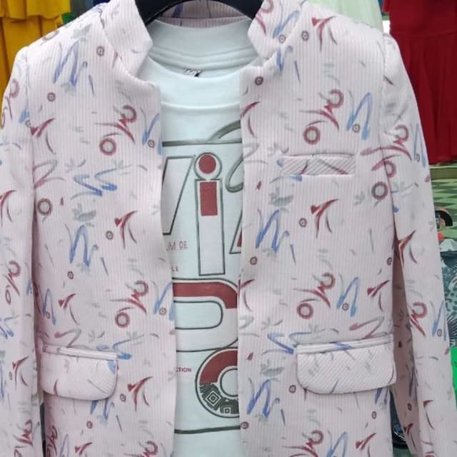 Light Pink, White, Red, Blue Jacket