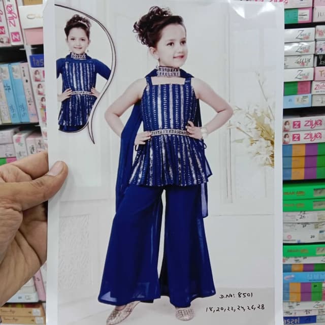 Blue and Silver Palazzo Suit