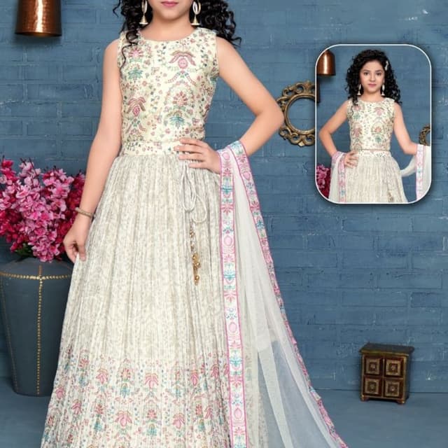 Ivory, pink, green, and gold accents Lehenga Choli