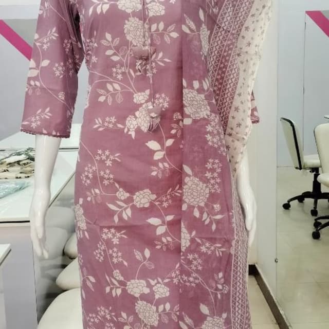 Pure cotton plazzo set with dupatta 