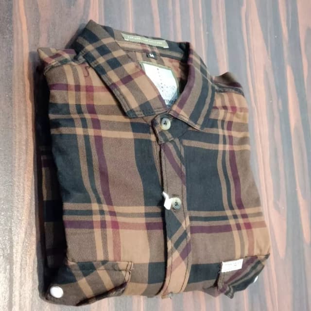 Brown, Black, and Maroon Shirt