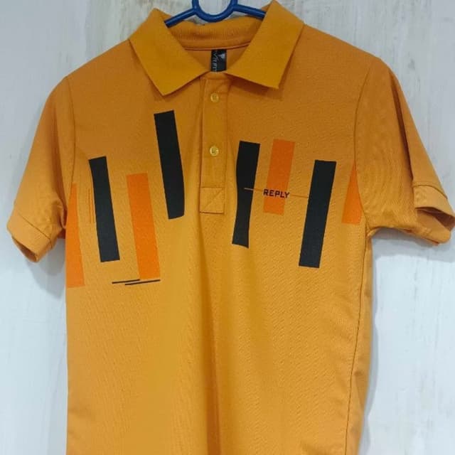Orange, Black Polo shirt