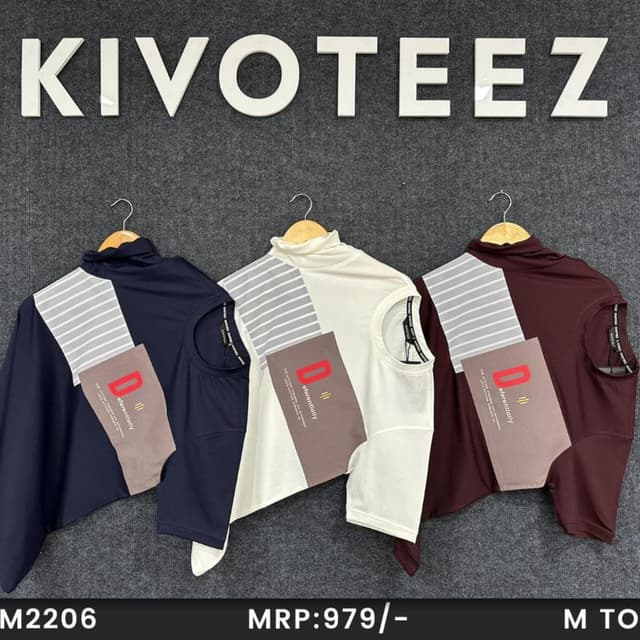 Navy Blue, White, Maroon, Gray T-Shirt