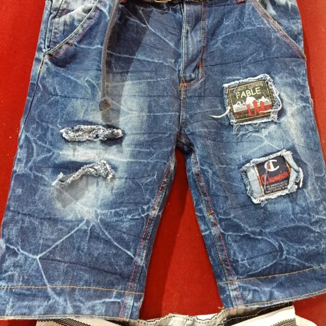 Blue, White, Red Shorts