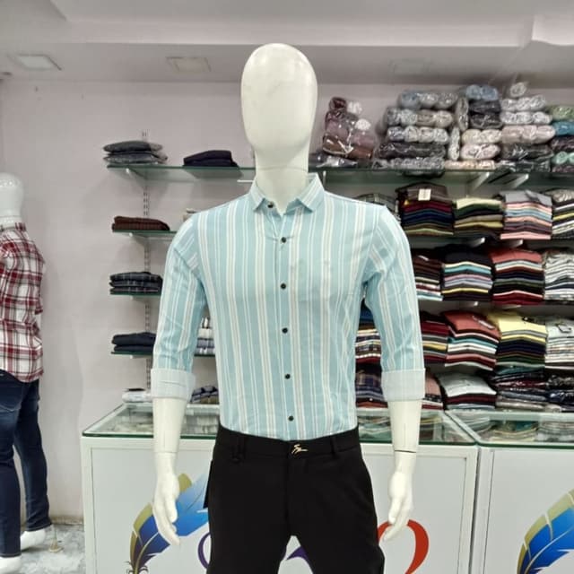 Light Blue and White Shirt