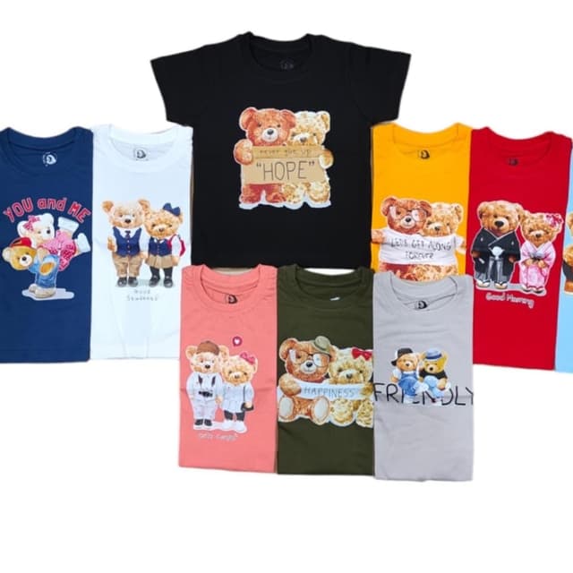 Various, including Black, White, Yellow, Red, Pink, Green, Gray, and Blue. T-shirts
