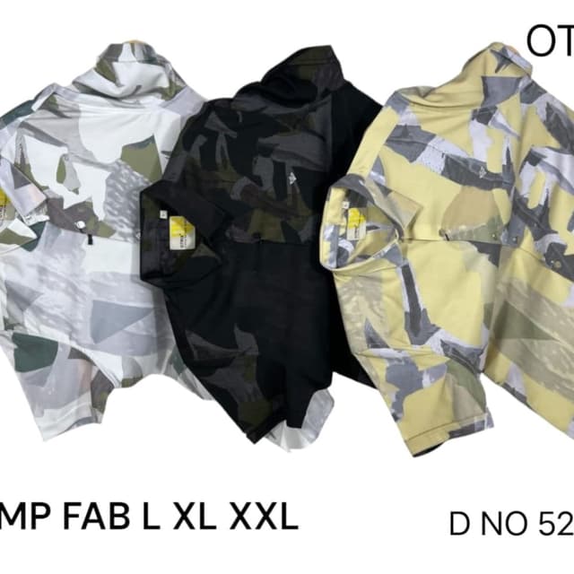 Black, White, Green, and Yellow Camouflage patterns Shirt
