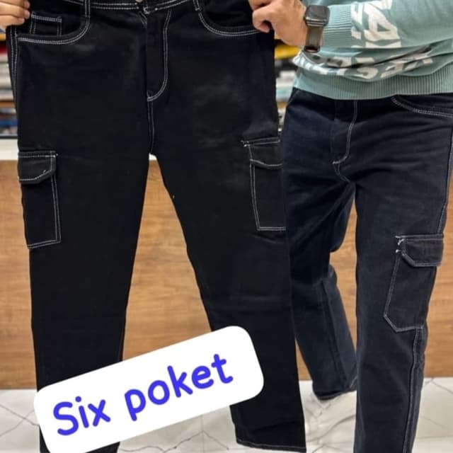 Black with white stitching Jeans