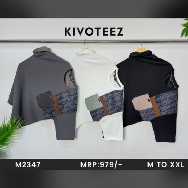 Gray, White, and Black with printed and brown accents T-shirt