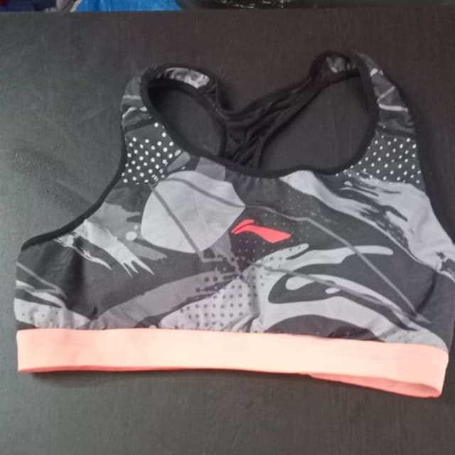 Black, Gray, White, Coral Sports Bra