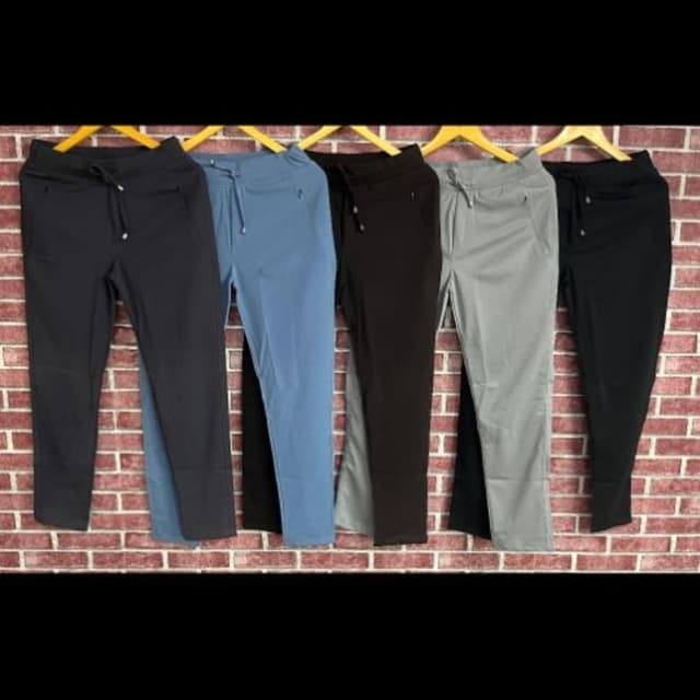 Black, Blue, Brown, Gray Pants