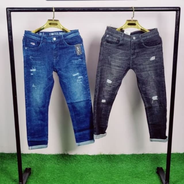 Blue, Dark Grey Jeans
