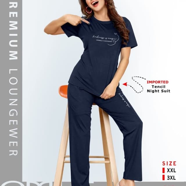 Navy Blue Night Suit