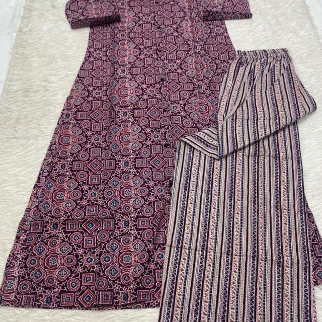 Burgundy, Purple, Blue, Beige Kurta and Pants Set