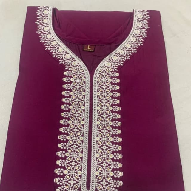 Burgundy with White and Gold Kurta