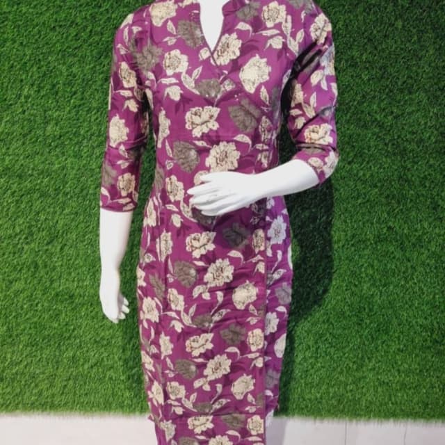 Purple, White, Grey Kurti