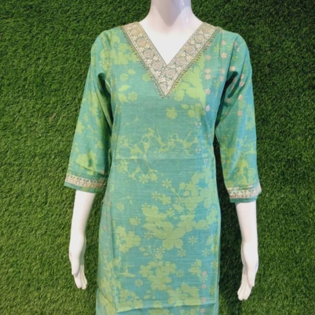 Teal and Green Kurta