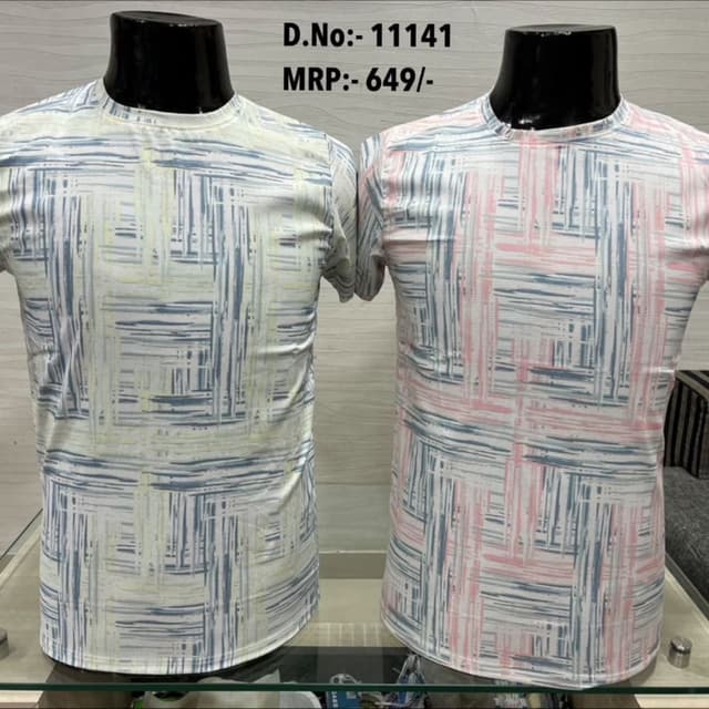 White, Blue, Pink, Yellow T-Shirt