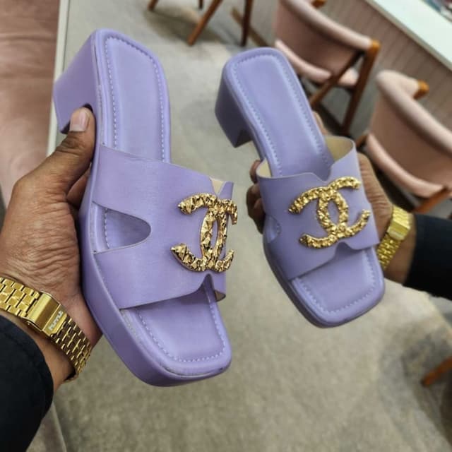 Lavender and Gold Sandals