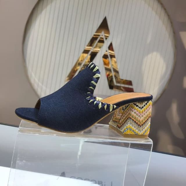 Navy blue, multicolor Mules
