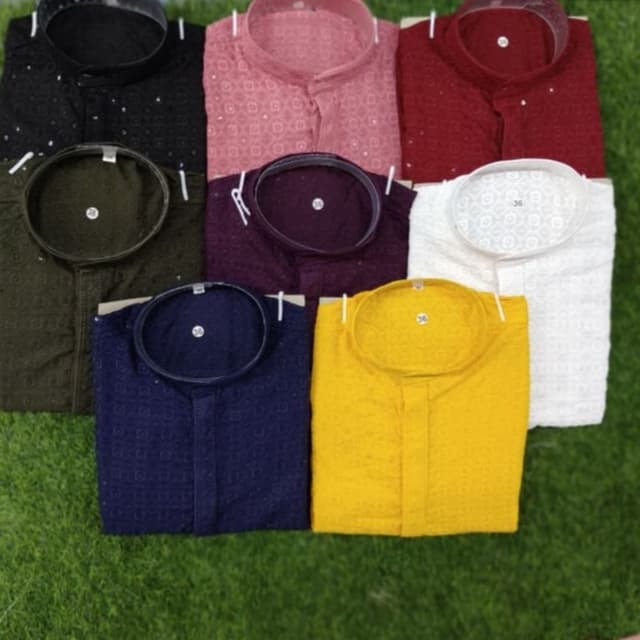 Various, including Black, Pink, Burgundy, White, Blue, Olive Green, and Yellow Kurta