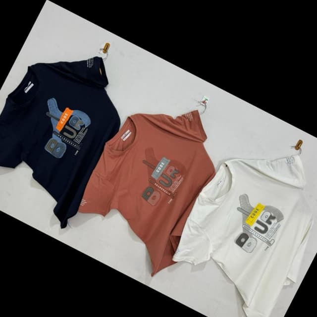Various, including black, terracotta, and off-white T-shirt
