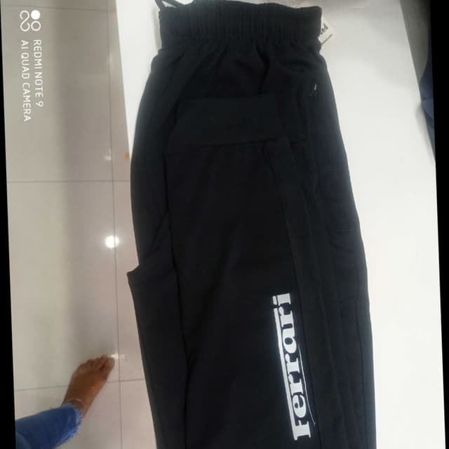 Rib sports track pant side chain