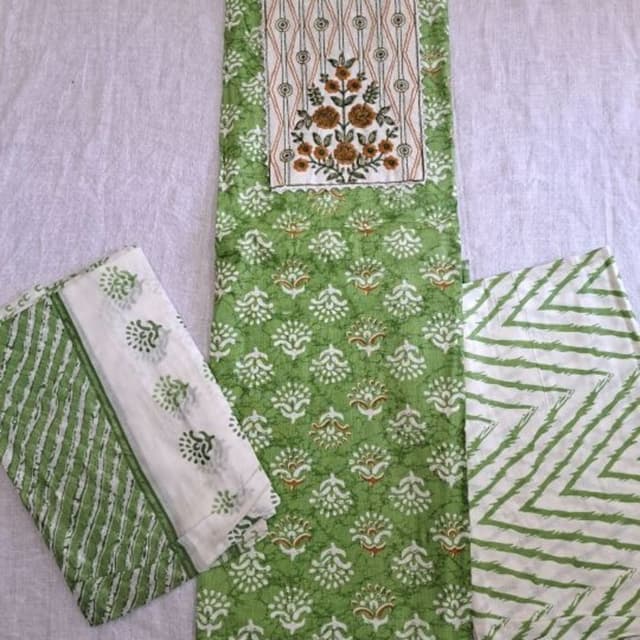 Jaipuri print cotton Dress materials 