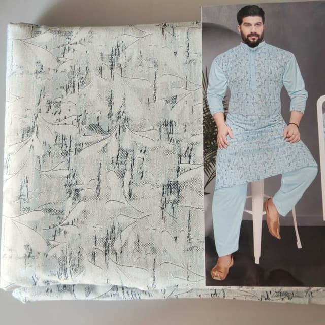 Light blue and black Kurta Pajama