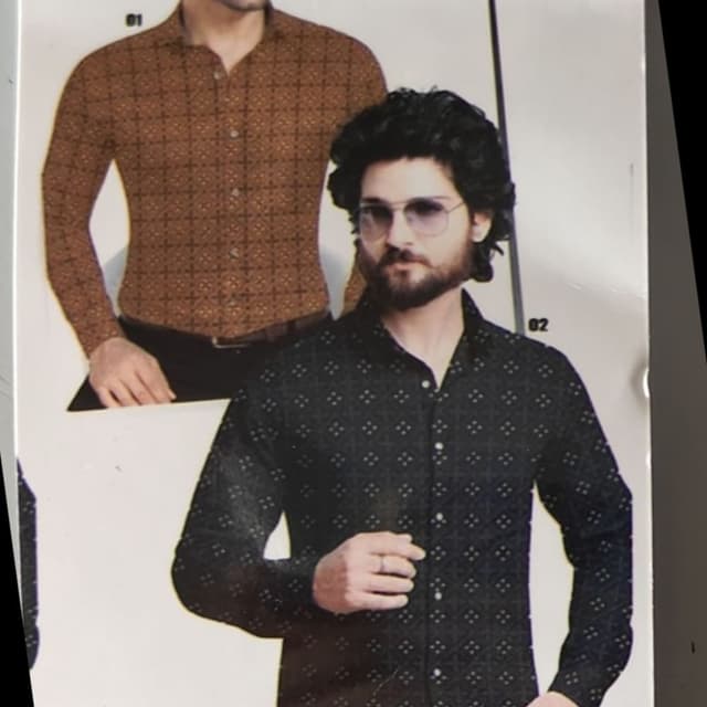 Black with white pattern, Brown with black pattern Shirt