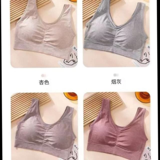 Various shades including beige, gray, mauve, and dusty rose. Sports Bra/Bralette