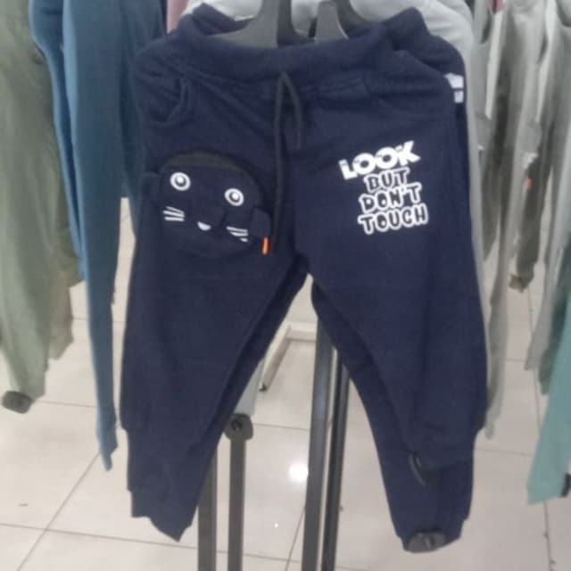 Navy Blue, White, Black Sweatpants