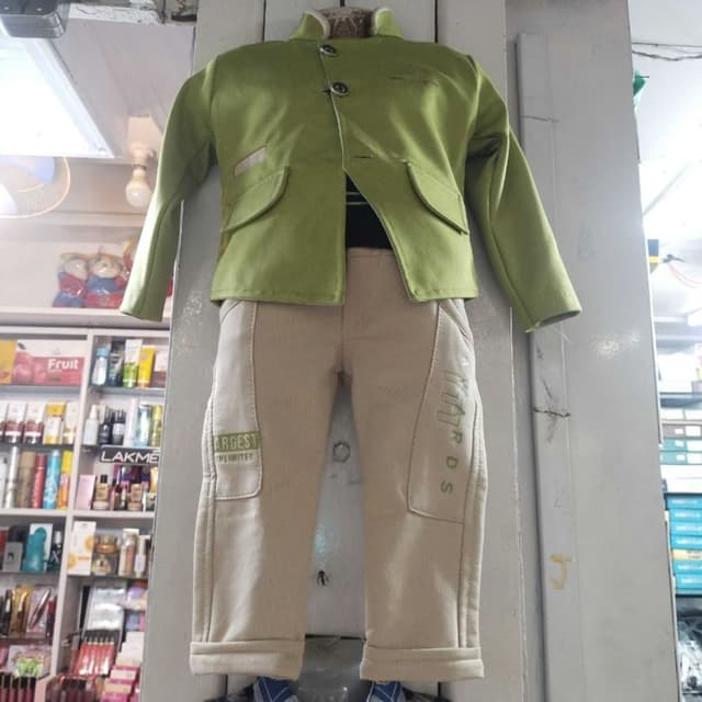 Green and Beige Suit Set