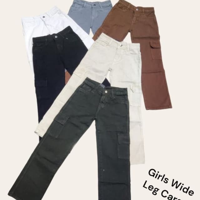 Black, White, Beige, Brown, Green, and Blue Pants