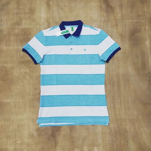 Blue and White Polo Shirt